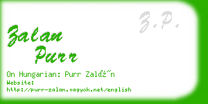 zalan purr business card